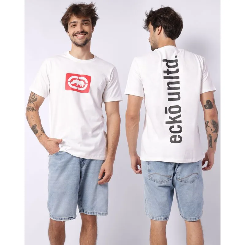 Camiseta Masculina Ecko Unltd Algodão Manga Curta Off White G