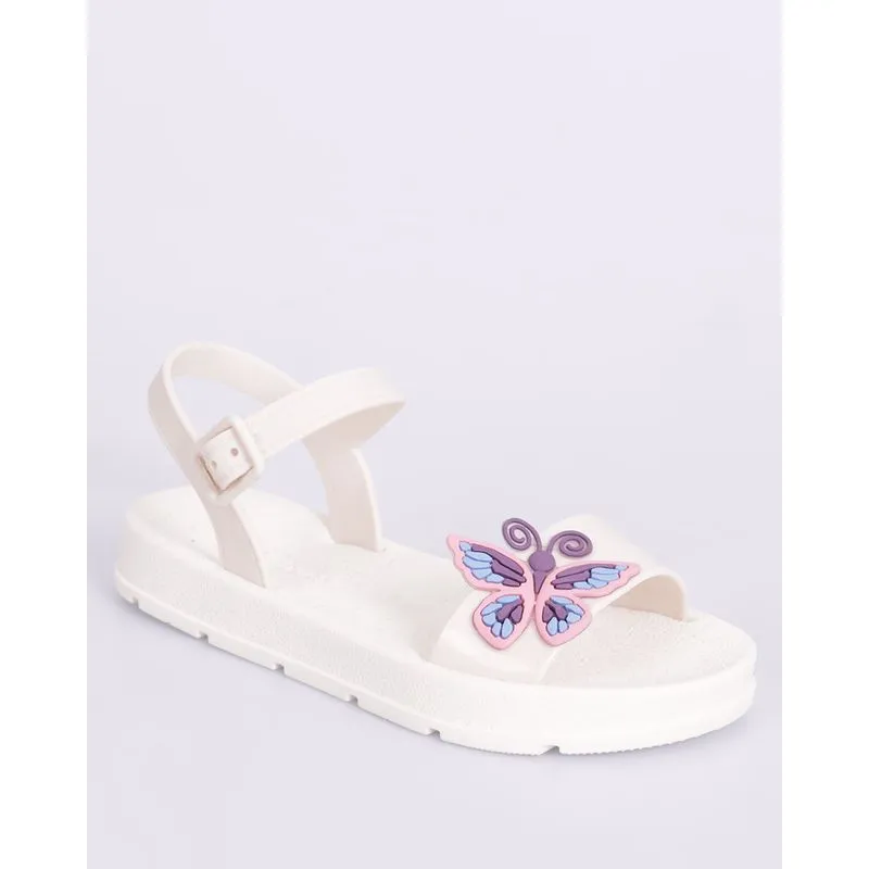 Sandália Infantil com Aplique Borboleta Off White 33/34