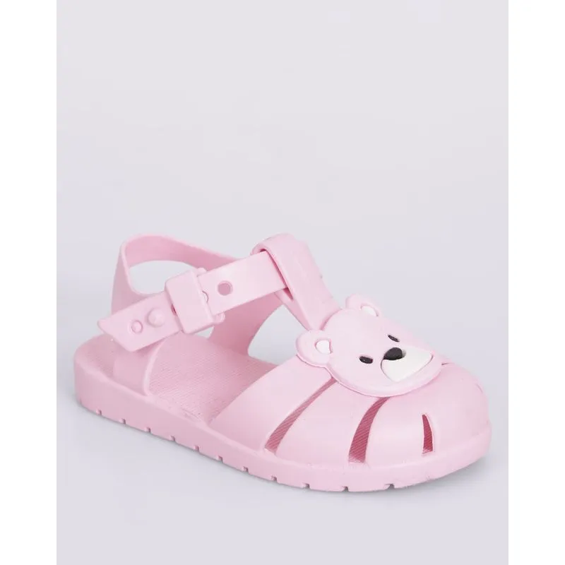 Sandália Bebê Aranha com Ursinho Rosa 21/22