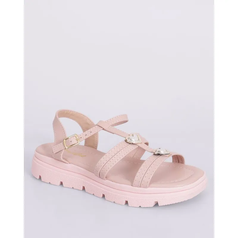 Sandália Infantil Papete com Aplicação Rosa 30