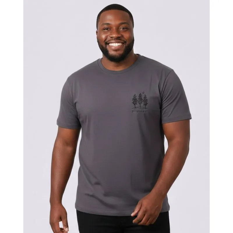 Camiseta Plus Size Masculina Algodão Estampa Cinza Escuro G2
