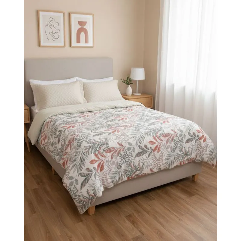 Coberdrom Queen Arte & Cazza Dupla Face Estampa Floral Verde UN