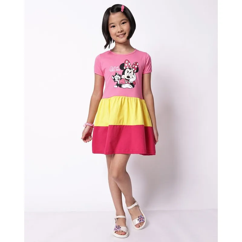 Vestido Infantil Algodão Disney Três Marias Minnie Rosa 6