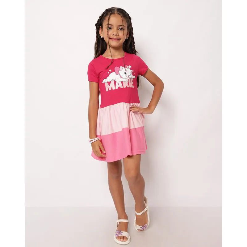 Vestido Infantil Curto Algodão Gata Marie Três Marias Rosa 4