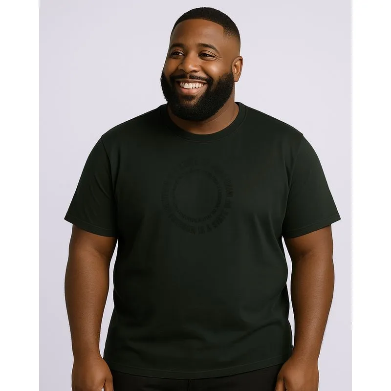 Camiseta Plus Size Masculina Algodão com Estampa Verde G1