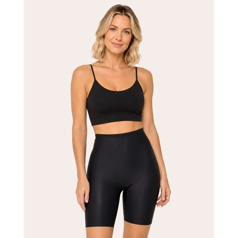 Bermuda Modeladora Feminina Microfibra Lisa Preto UN