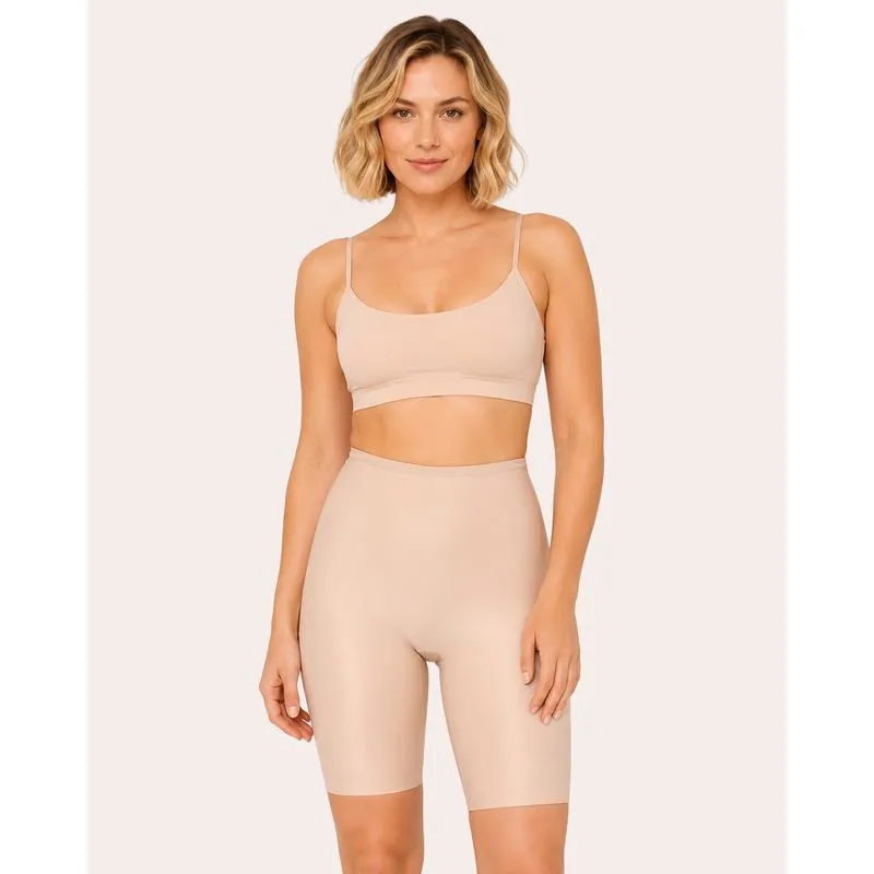 Bermuda Modeladora Feminina Microfibra Lisa Rosa GG