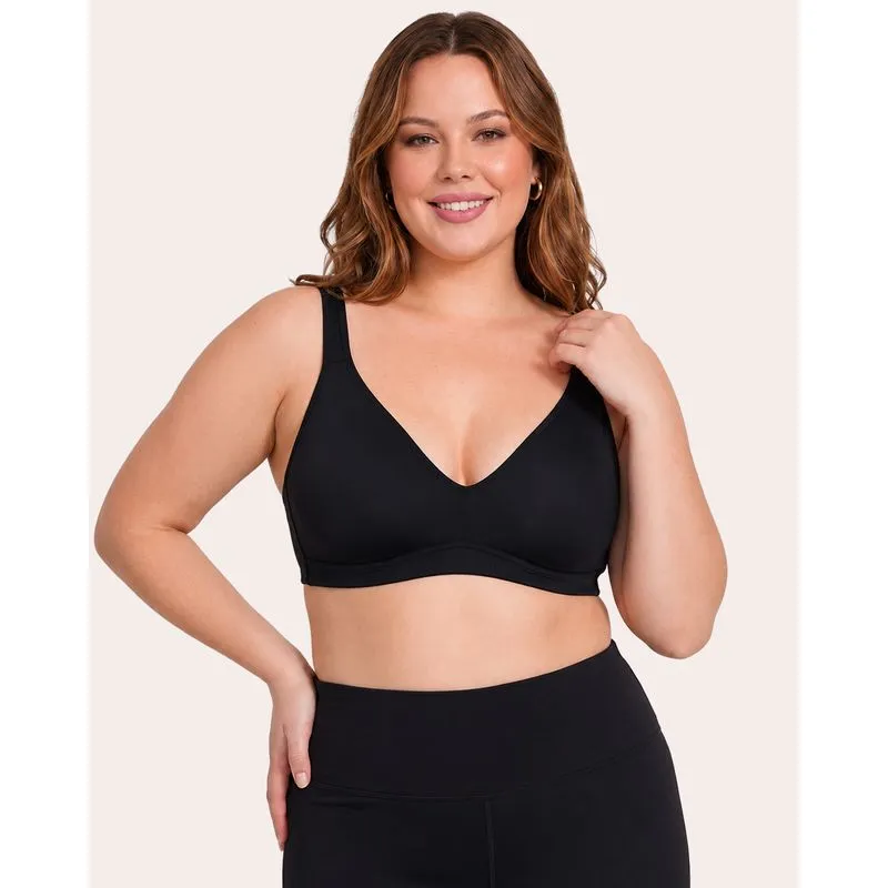 Sutiã Top Plus Size sem Bojo e Aro Preto 52