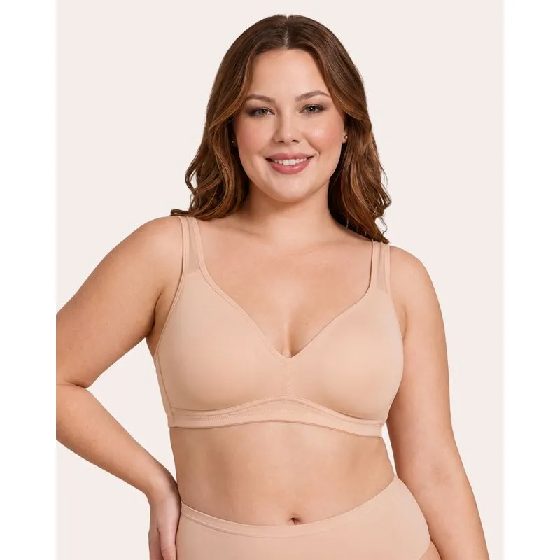 Sutiã Top Plus Size sem Bojo e Aro Bege Claro 46