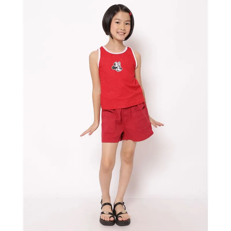 Short Sarja Infantil com Bolsos Frontais Vermelho 6