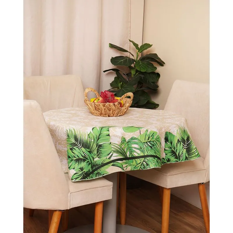 Toalha de Mesa Redonda Raner 140cm Estampada Bege UN