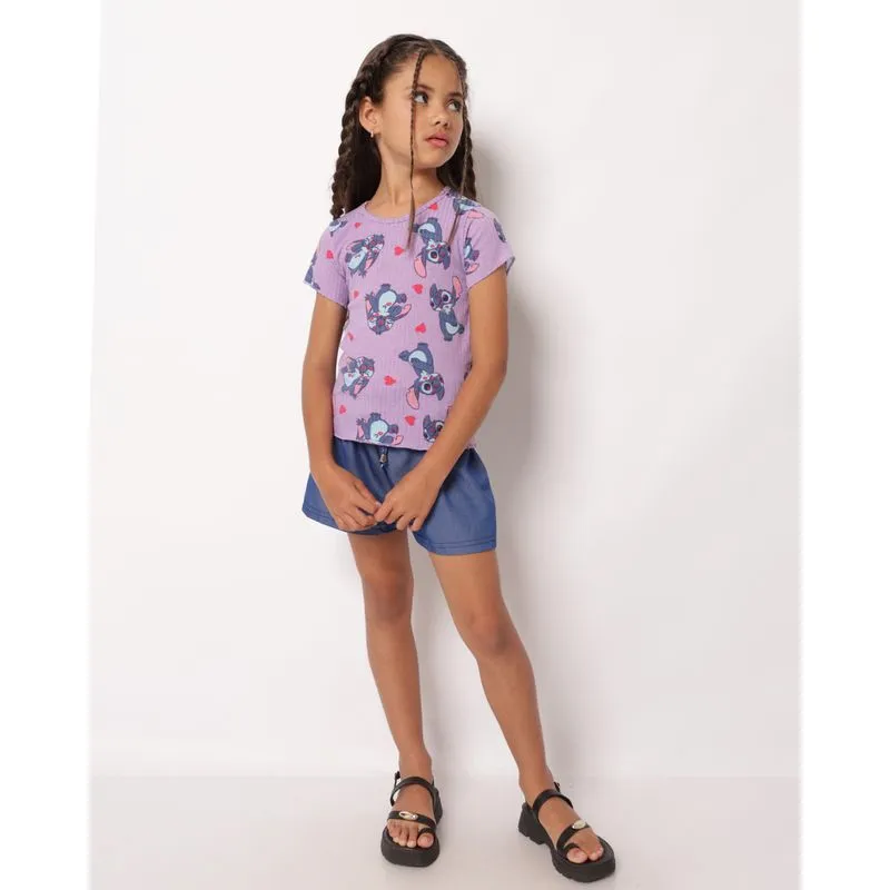 Short Infantil Básico Poliviscose Azul 6