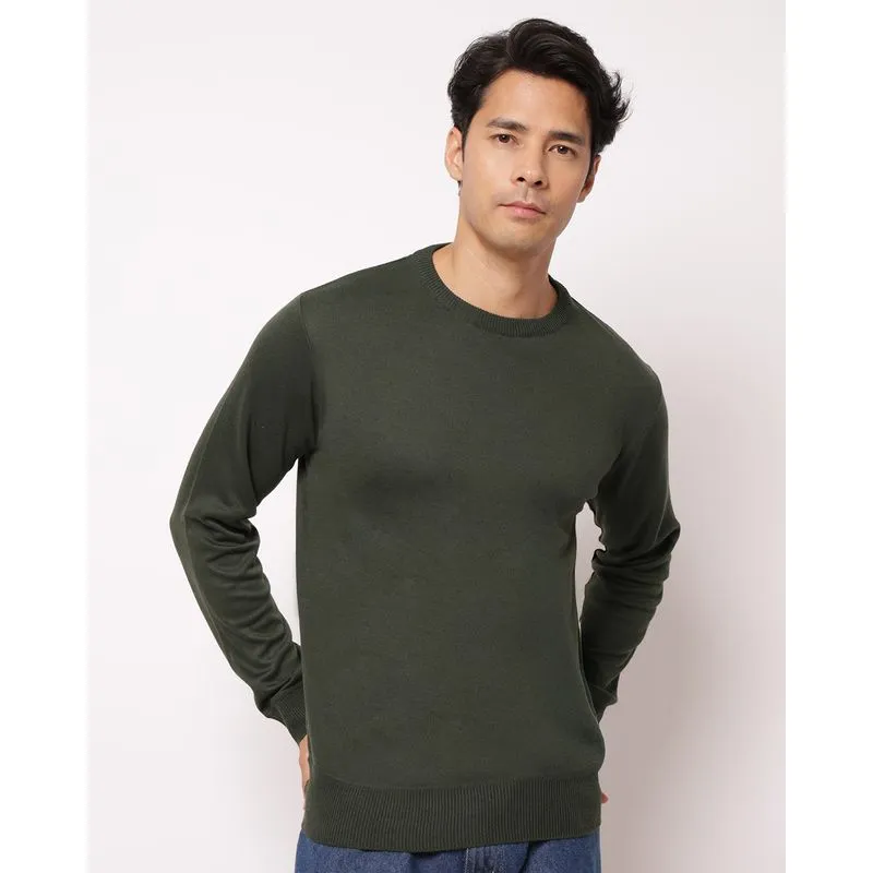 Suéter Masculino Tricô Básico Verde M