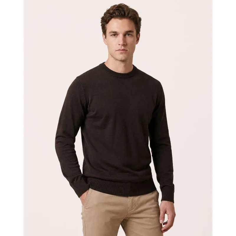 Suéter Masculino Gola Careca Marrom P