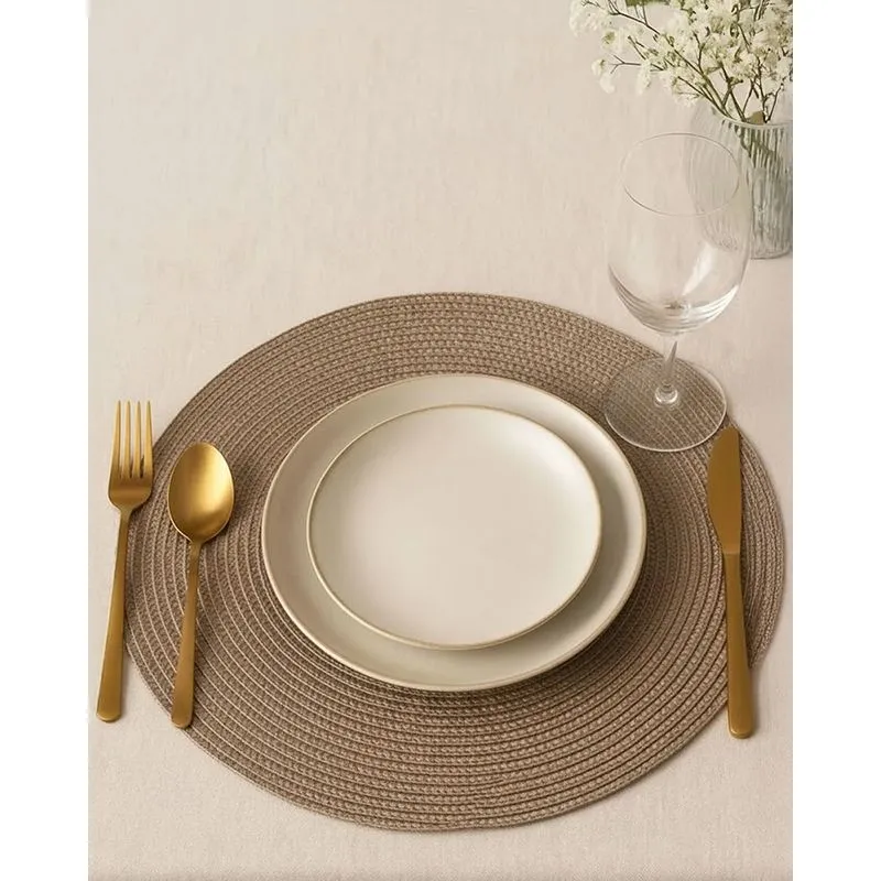 Lugar Americano Redondo 38cm Texturizado Bege UN