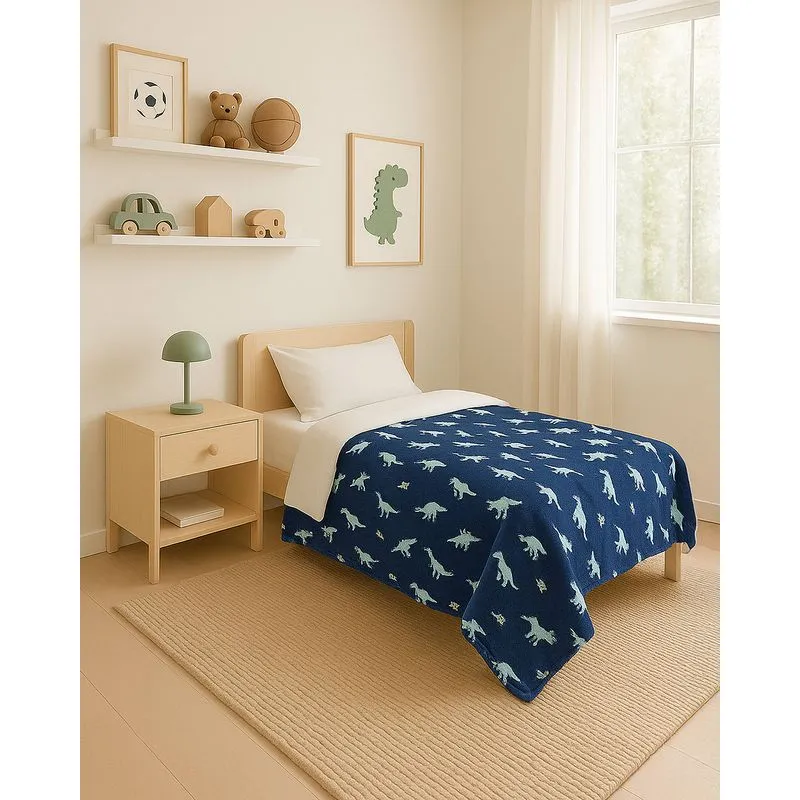 Coberdrom Infantil Arte & Cazza 140cmx220cm Dinossauro Marinho UN