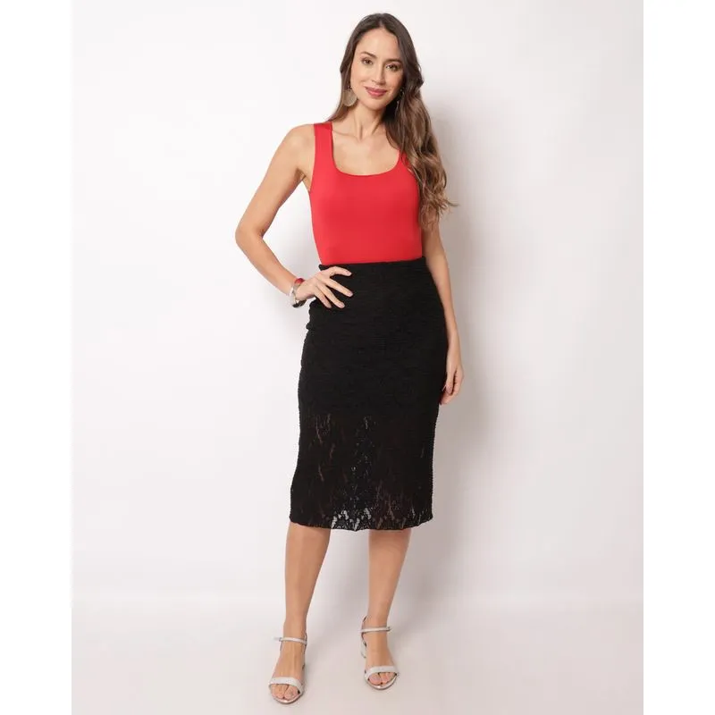 Body Feminino Suplex Decote Quadrado Vermelho GG