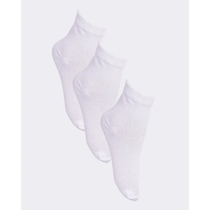 Kit 3 Pares De Meia Infantil Cano Médio Branca UN