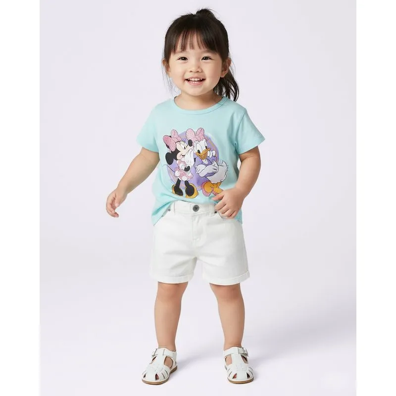 Camiseta Bebê Algodão Disney Minnie e Margarida Azul 3