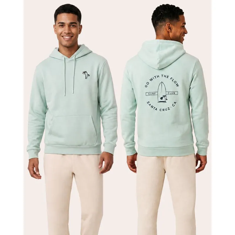 Blusão Moletom Masculino com Capuz Estampa Frente e Costas Verde XGG