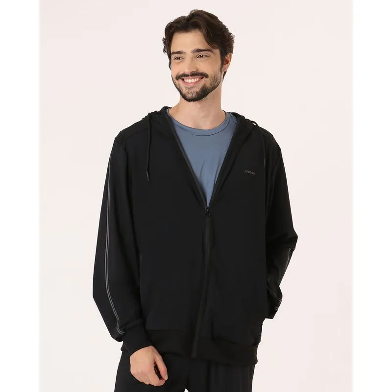 Jaqueta Esportiva Masculina Fitter com Capuz Preto G