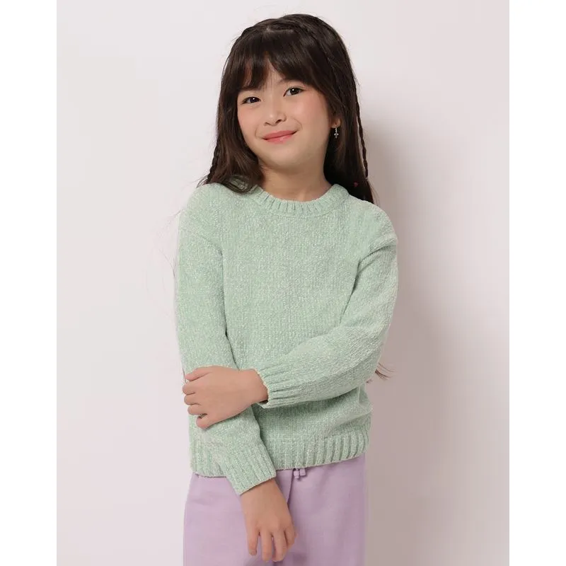 Suéter Tricô Infantil Chenille com Lurex Verde 8