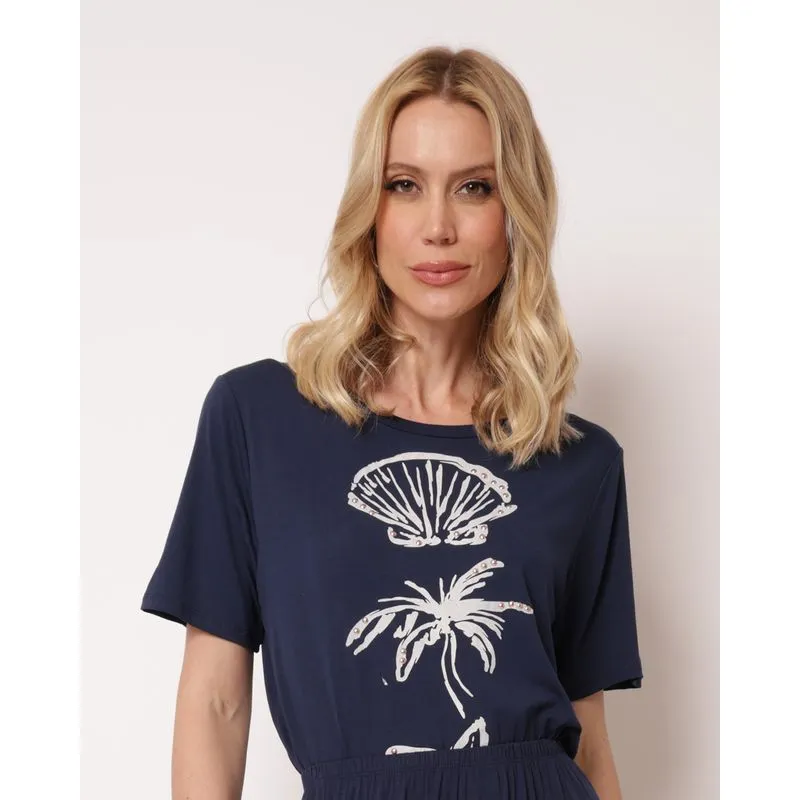 Blusa Feminina Estampa Concha Marinho G