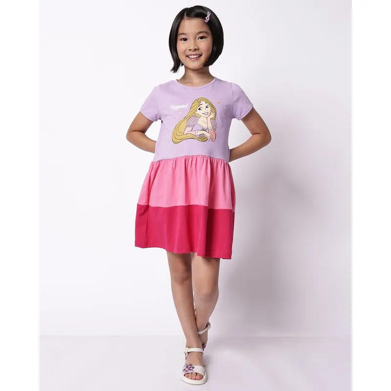 Vestido Infantil Três Marias Rapunzel Algodão Manga Curta Lilas 4