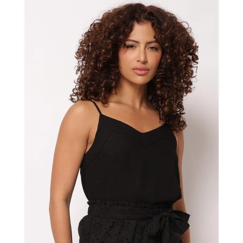 Blusa Feminina Berry & Co. Alcinha Viscolinho Preta G