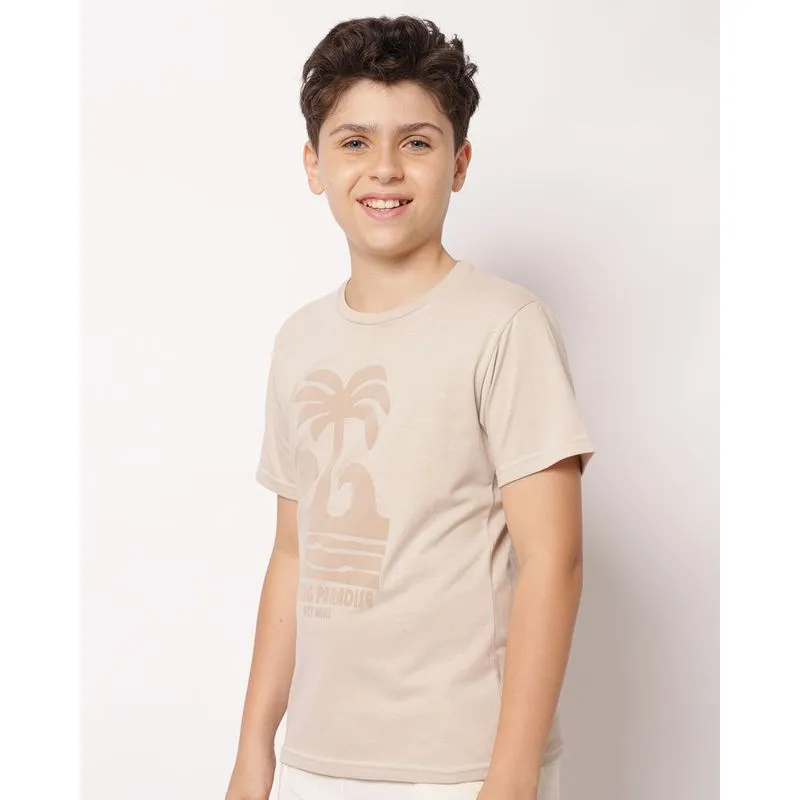 Camiseta Juvenil Algodão com Estampa Bege 16
