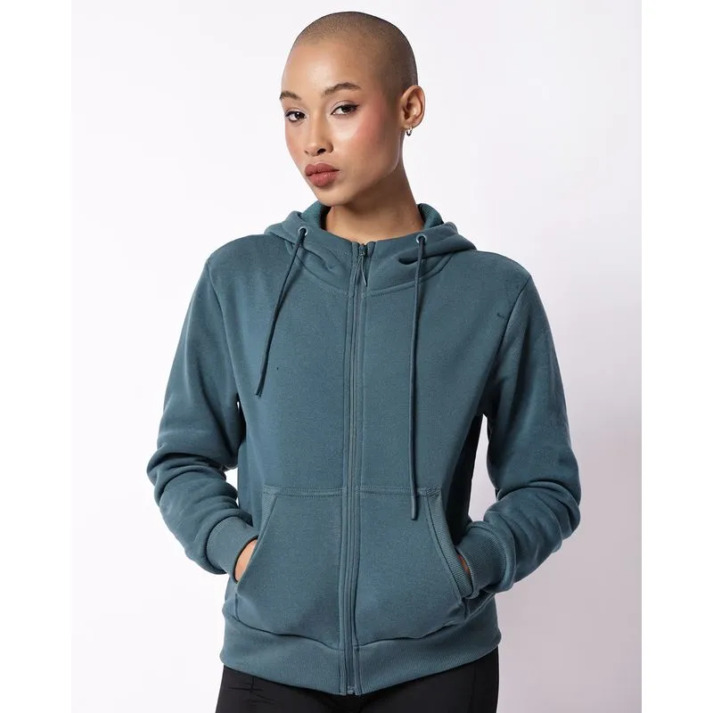 Jaqueta Moletom Esportiva Fitter com Capuz e Bolsos Verde XG