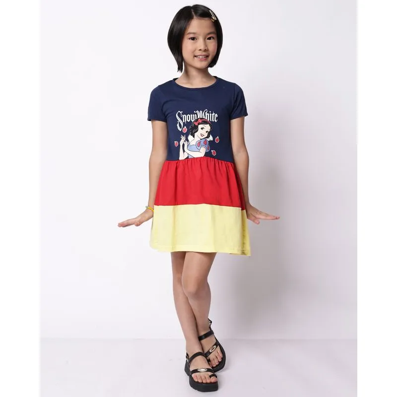 Vestido Infantil Três Marias Branca de Neve Manga Curta Marinho 10