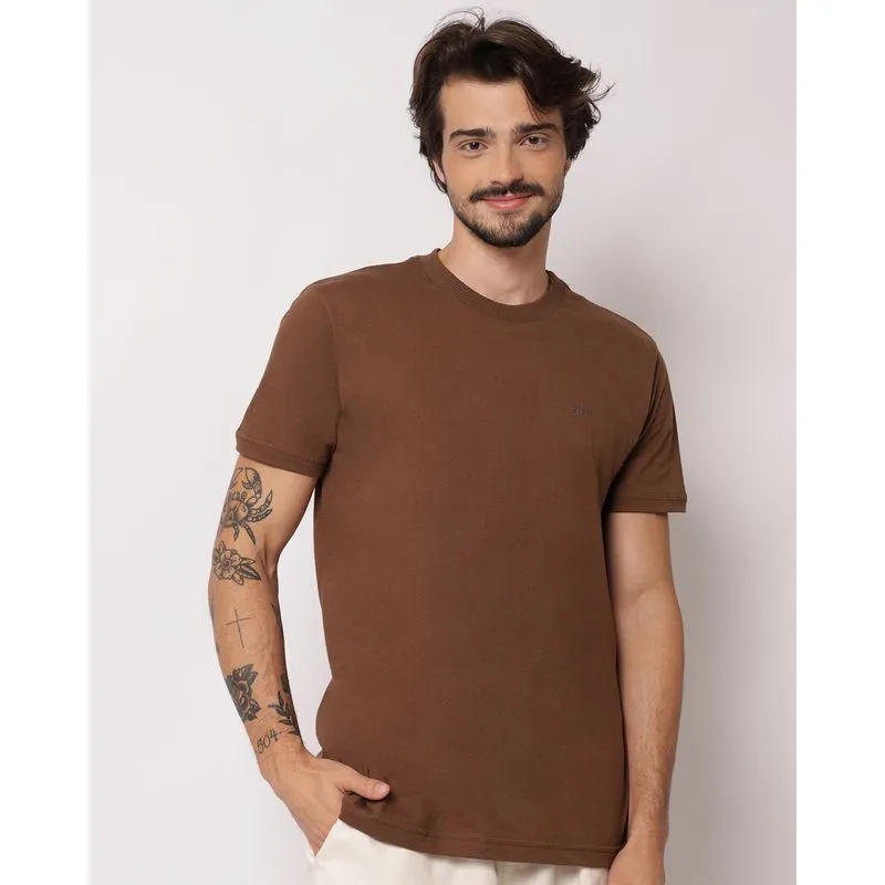 Camiseta Masculina Gangster Algodão Marrom GG