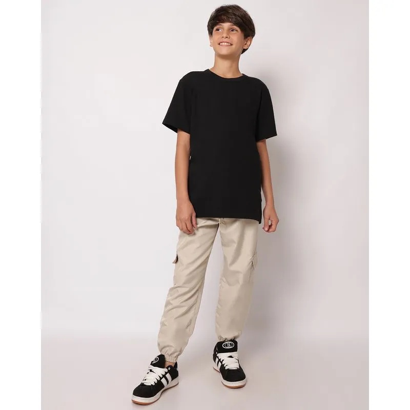 Calça Juvenil Jogger Microfibra com Cordão Bege 12