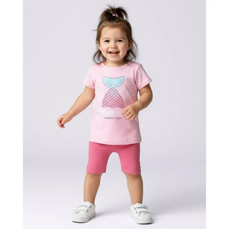 Blusa Bebê Algodão com Estampa Sereia Rosa 2