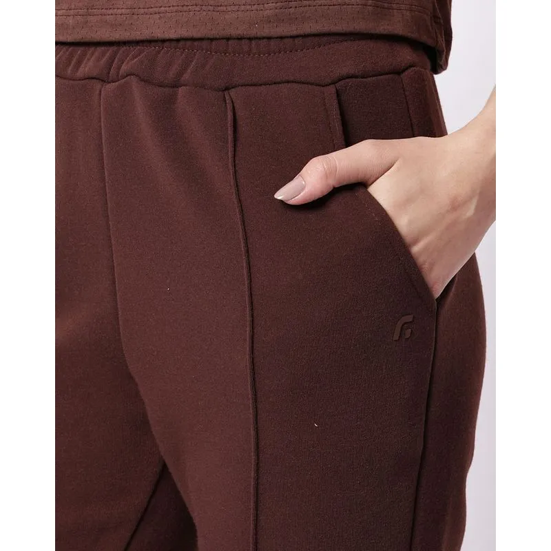 Calça Moletom Feminina Fitter Fitness Jogger com Bolsos Marrom M