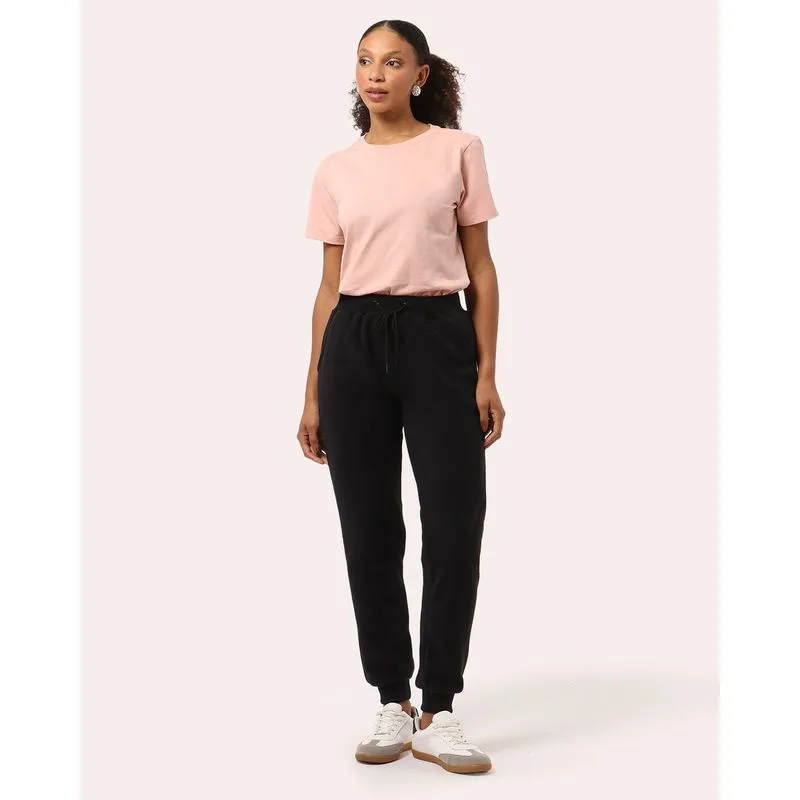 Calça Feminina Jogger Básica Fleece Preta P