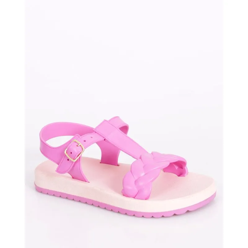 Sandália Infantil Tira Trançada Rosa 29/30