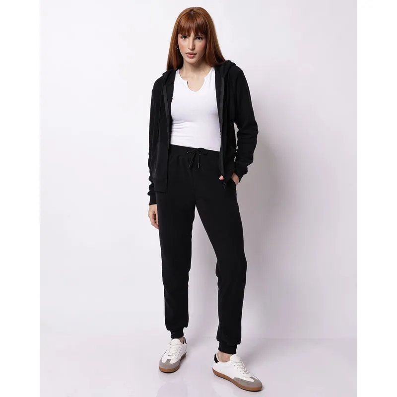 Calça Feminina Jogger Básica Fleece Preta P