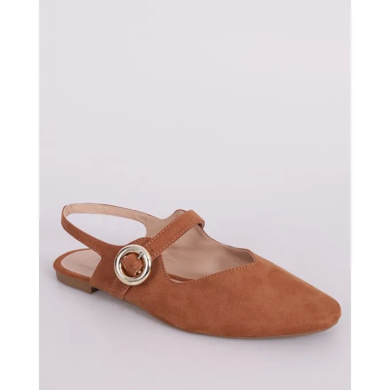 Sapatilha Feminina Donatta Suede com Tira Fivela Marrom 36