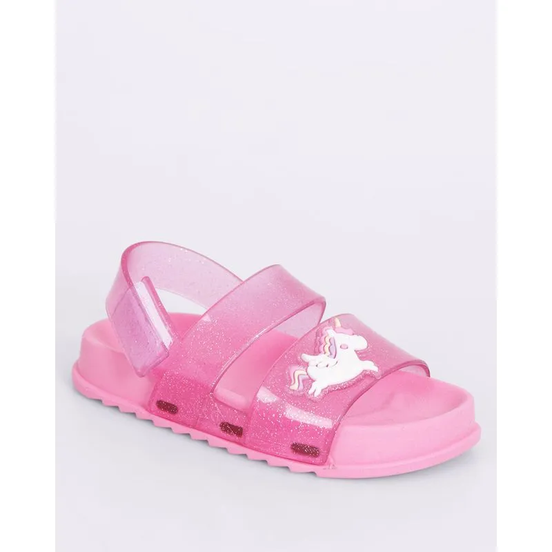 Sandália Bebê com Glitter Aplicação Rosa 21/22