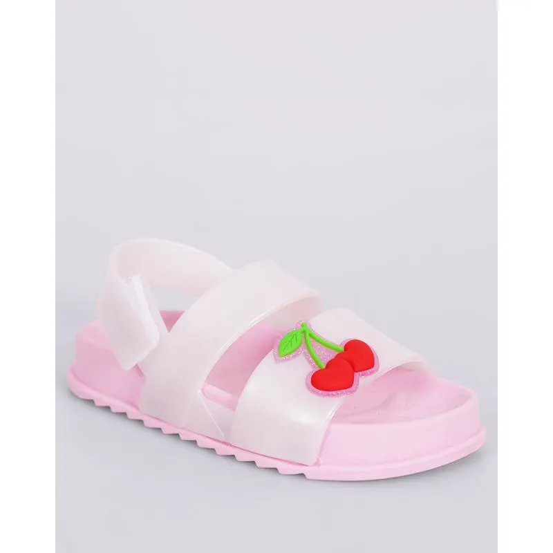Sandália Infantil Perolada com Aplicação Rosa 27/28