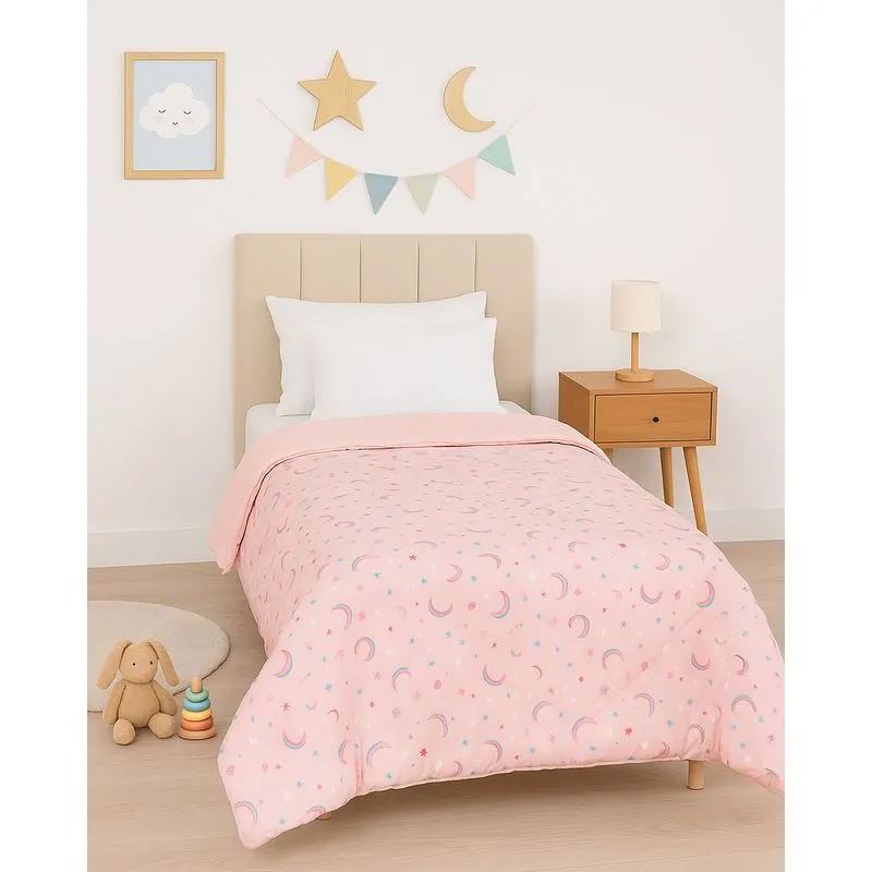 Coberdrom Infantil Arte & Cazza Dupla Face Estampa Unicórnio Rosa UN