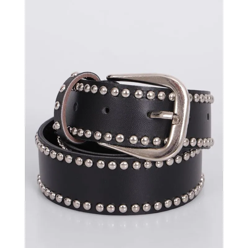 Cinto Feminino Fivela com Aplicações Preto P