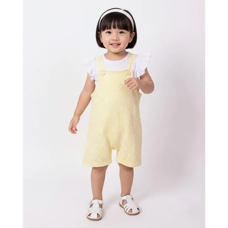 Conjunto Jardineira Bebê Laise Amarelo 3