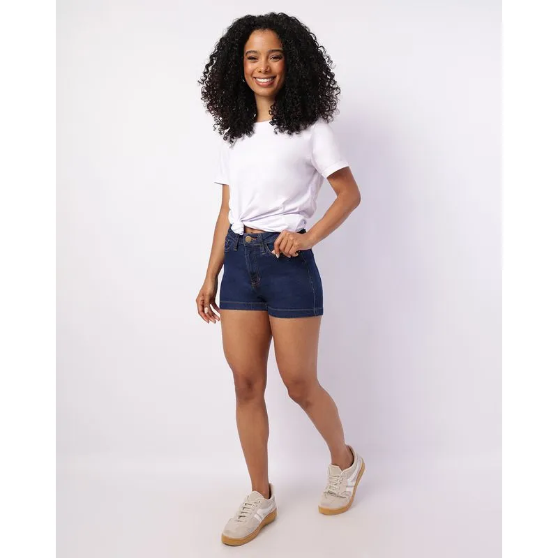 Short Jeans Feminino Básico Azul 38