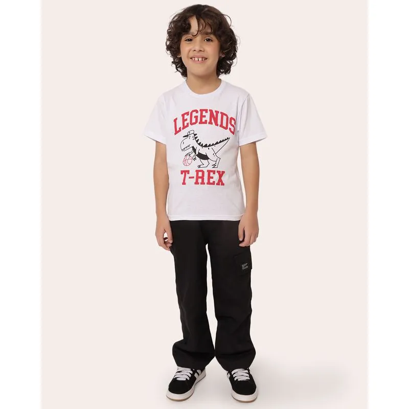 Calça Sarja Infantil com Bolsos Cargo Preta 6