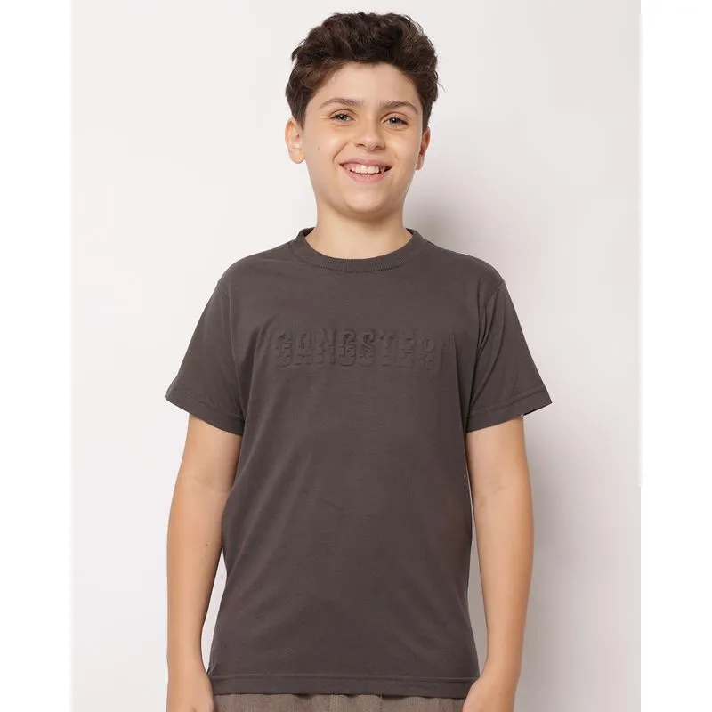 Camiseta Juvenil Algodão Gangster com Estampa Cinza 10