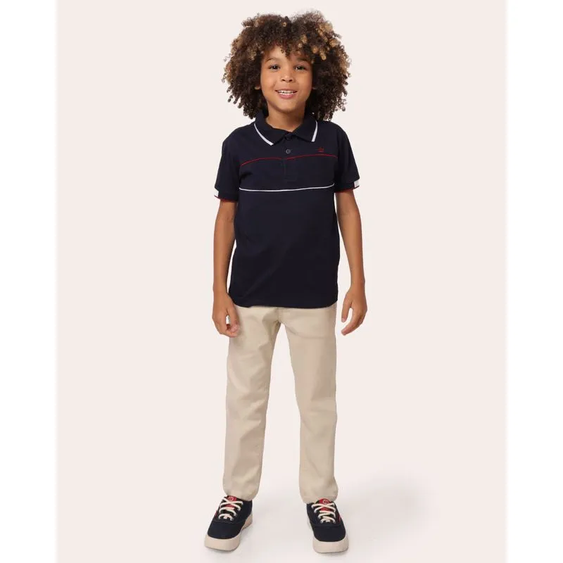 Calça Sarja Infantil Reta com Bolsos Bege 4