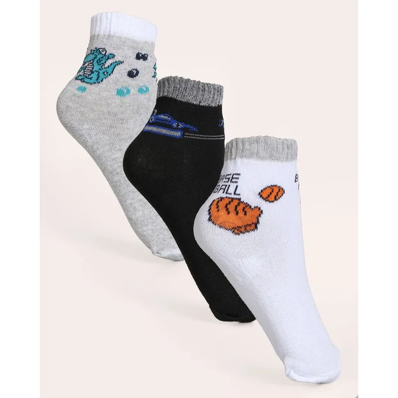 Kit 3 Pares de Meia Infantil Estampas e Cores Sortidas UN